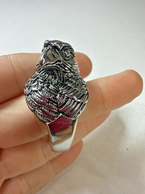 Eagle Ring Mens Steel Heavy Huge Bird Size 15 Statement - Image 1 of 4