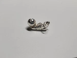 Tennis Shoe with Soccer Ball Charm .925 Sterling Silver - Picture 1 of 4