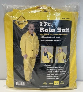 Western Safety 2 Pc Rain Suit Item 94875 XL 46-48 PVC / Polyester Material Vents - Picture 1 of 4