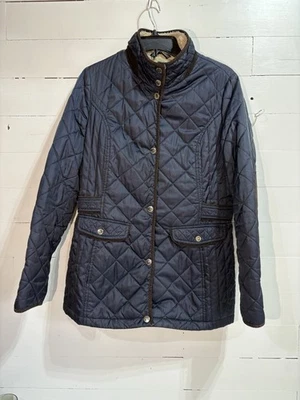 Abrigo acolchado de invierno Nautica para mujer talla M azul marino forrado coderas imitación piel de oveja Foto 1 de 4