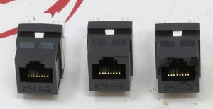 Leviton 5G110-RB5 GigaMax Cat 5e+ QuickPort Jack Black (Lot of 3) - Picture 1 of 4