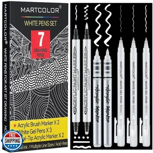 MARTCOLOR Set di penne bianche, 05/08/10 mm punta assortita bianco opaco ge - Foto 1 di 5