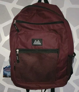 Backpack Summit Ridge 17" Maroon Retro School Travel Book Bag Tags Pockets - Picture 1 of 6