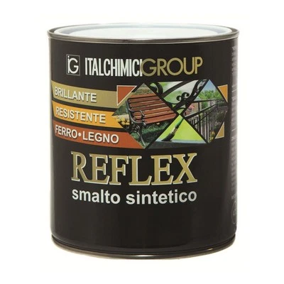 ITALCHIMICI SMALTO SINTETICO PURO BRILLANTE PER LEGNO E FERRO INTERNI ESTERNI ML. 125 REFLEX