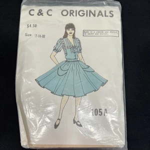 Vintage C & C Originals Square Dance Dress Pattern ~ 105-A~ Sz 12, 14, 16 Uncut - Picture 1 of 3