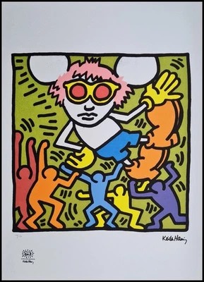 KEITH HARING * Andy Mouse * 70 x 50 cm * signed lithograph * limited # 26/150 - Bild 1 von 4