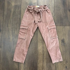 Mini Boden tie waist pink cargo pants. Size 7 - Picture 1 of 7