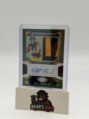 2025 Panini Certified Will Howard RPA Autograph /15 #FBC-WHD Freshman Fabric - Image 1 of 2