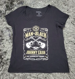 Camisa Johnny Cash Mujer Pequeña 0 Hombre En Negro American Rebelde Gráfico Música Camiseta - Imagen 1 de 12