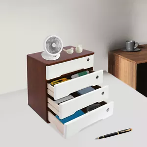 Gabinete de almacenamiento de escritorio de madera 15,75*11,02*15,94 pulgadas caja de almacenamiento de escritorio bloqueable - Imagen 1 de 19