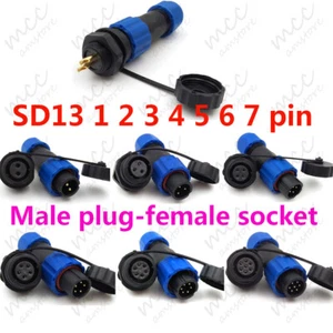 SD13 1-7 Pin IP67 Waterproof Aviation Connector Plug Socket,Electrical Connector - Picture 1 of 18