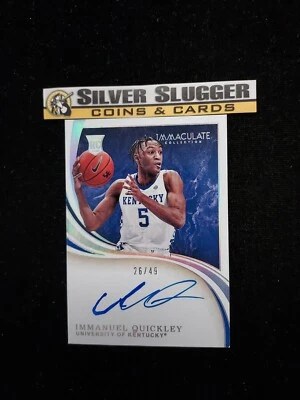2020-21 Immanuel Quickley Panini Immaculate Collegiate On Card Auto Holo /49 RC - Image 1 of 2