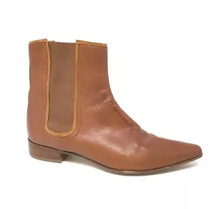 Furla Grace Chelsea Boots Booties Shoes Womens Size 9 US 40 EU Brown Leather - Picture 1 of 11