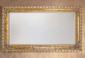 SPECCHIERA RETTANGOLARE ART-DESIGN CON CORNICE IN LEGNO FINITURA ORO 6080 - Foto 1 di 3