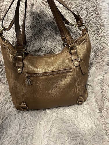 Coach F17566 Borsa in pelle Alexandra Pebble Leather Rame Portafoglio usata in ottime condizioni