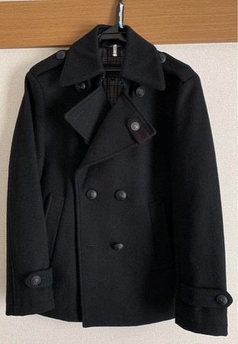 BURBERRY BLACK LABEL cappotto uomo pea nero asiatico taglia M US taglia S dal GIAPPONE