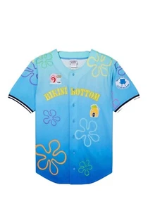 SpongeBob Bikini Bottom Baseball Jersey Adult Size 2X Xxl Nickelodeon 2024 Nwt - Picture 1 of 16