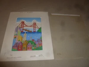 ORIGINAL PRODUCTION ART ROBERT GUMPERTZ CHRISTMAS CARD SANTA SF GOLDEN GATE RARE - Picture 1 of 6