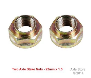2 New Subaru Axle Stake Nuts OE Repl. , 22mm x 1.5 Guarantee Fit - Foto 1 di 2