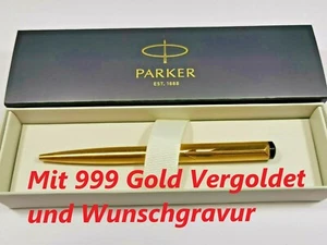 24K.Vergoldet Gold PARKER Kugelschreiber Vector + Persönliche Gravur Geschenk - Bild 1 von 8