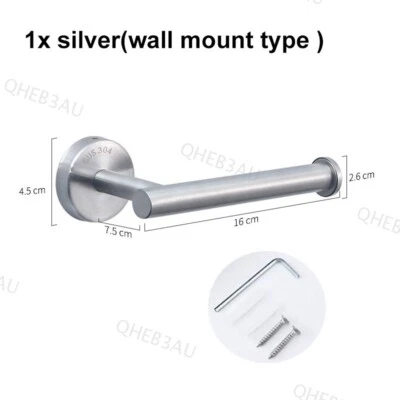 Rollo de papel higiénico toalla soporte de pared de inodoro soporte organizador de acero inoxidable 10H Foto 1 de 4