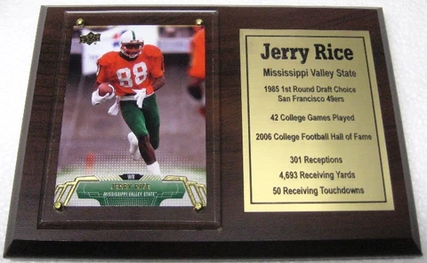 Mississippi Valley State Jerry Rice Upper Deck Football Card Plaque Cover