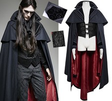 Manteau cape gothique baroque vampire gilet trompe l'oeil dandy PunkRave homme