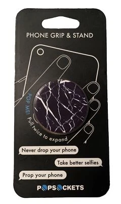 Genuine PopSocket Phone Grip & Stand for Phones and Tablets - Black Marble - Image 1 of 3