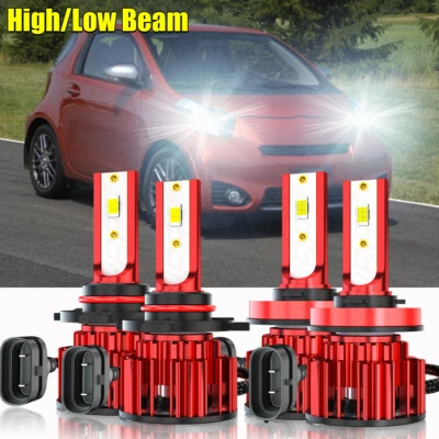 Combo de 4 bombillas LED delanteras de haz alto bajo para Scion iQ 2012-2015 - 6000K Foto 1 de 4
