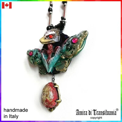 Art Deco Nouveau Joyería Collar Colgante Mariposa Luna Lunar Polilla Alas de Águila Foto 1 de 4