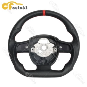 Full Leather D-Shaped Steering Wheel For Audi A3 A4 A5 A4 S5 Q7 2008-2010 Red - Bild 1 von 19