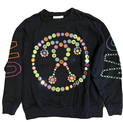 Pullover Moschino Jeremy Scott Negro Bordado Espejo Logo Talla M Look Pasarela Foto 1 de 4