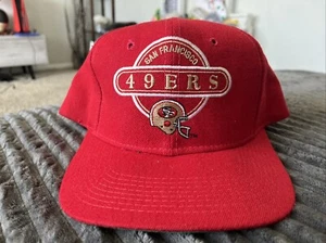 Mütze Kappe San Francisco 49ers Football Vintage rot Baseball Spezialitäten Druckknopflasche - Bild 1 von 8