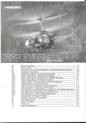 Hirobo XRB SR SkyRobo Lama User Manual - Image 1 of 2