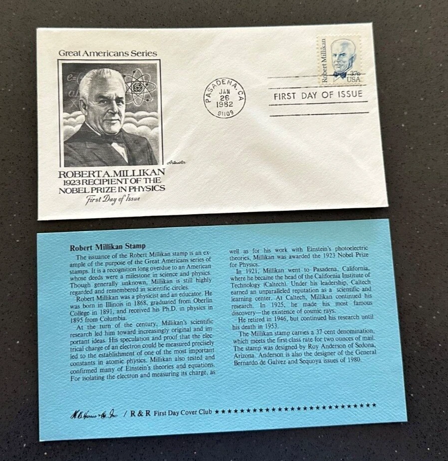 USPS FDC #1866 1982 37¢ Robert Millikan Great Americans Series Artmaster - Image 1 of 1
