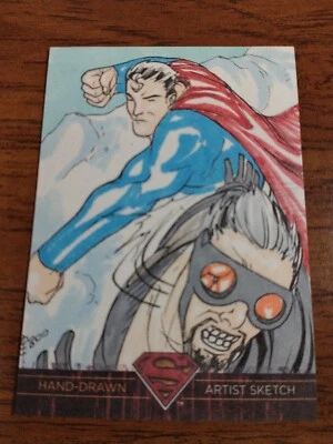 2012 DC Comics Superman the Legend Hand Drawn Artist Sketch card 1/1 by Boo - Image 1 of 4