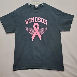 GILDAN Ultra Windsor Breast Cancer Adult Woman Crew Neck T Shirt Black Large - Picture 1 of 12