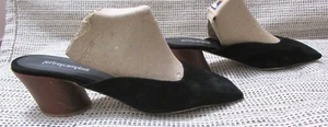 Jeffrey Campbell Black Pumps Suede Square Toe Wood Heel Mule Sandals Size 9 - Bild 1 von 6