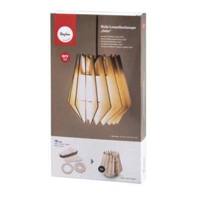 Holz Bausatz Lamellenlampe Oslo 18,5x18,5x20cm Leuchte - Bild 1 von 4