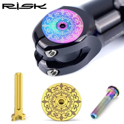 Risk 1 set Titanium Alloy Bicycle Headset Cap + M6*30mm Bike Headset Lightweight - Image 1 of 4