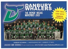RARE 2013-14 Danbury Whalers FHL Hockey Schedule !!! No Sponsor