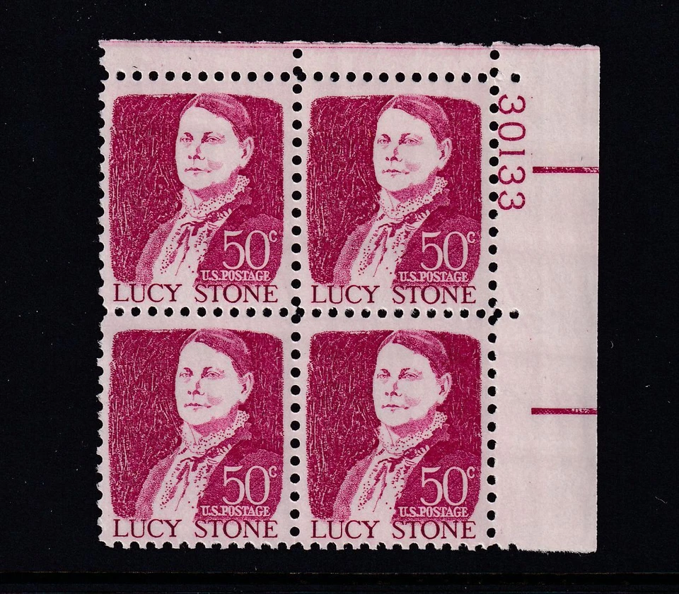 1968 Lucy Stone 50c plate block of 4 Sc 1293 untagged MNH 30133 UR (A4 - Image 1 of 1