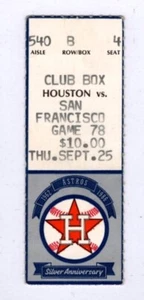 1986 Mike Scott Astros v Giants No Hitter Stub Astros Clinch NL West Division - Picture 1 of 3