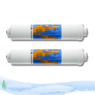 Omnipure In-Line Fridge Water Filter Cartirdge K2533JJ 1/4" Push Fit Fittings x2 - Image 1 of 3