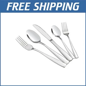 Elegant 60-Piece Dining Set: Stainless Steel Flatware for 12 - Stain Resistant - Picture 1 of 9