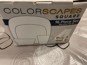 Noritake Colorscapes 16-Piece Coupe  Dinnerware Set White on White - Picture 1 of 8