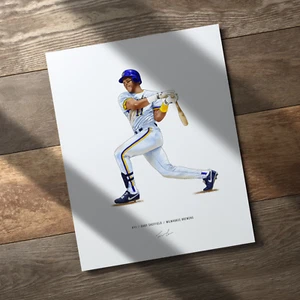 Gary Sheffield Milwaukee Brewers Baseball 8x10 Print Poster Art Illustrated - Picture 1 of 10