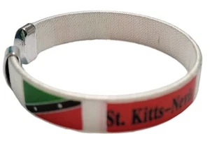 St Kitts National Flag Bracelet Wrist Threaded Bracelet Cuff 1SZ Nevis  - Picture 1 of 1