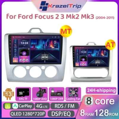 8 Core Car Radio for Ford Focus 2 3 Mk2 Mk3 MT AT 2004 - 2009 2010 2011 WIFI 4G - Image 1 of 4