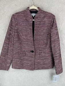 Giacca blazer Kasper separata donna 12 rosa tweed carriera business nuova con etichette ret $129 - Foto 1 di 18